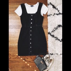 Urban Outfitters • Black Denim Button Up Dress